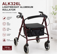 Andador con Asiento y Freno de Disco para una Movilidad Estable, con Capacidad de Carga de 125 kg, para Cuidado en el Hogar y Hospital