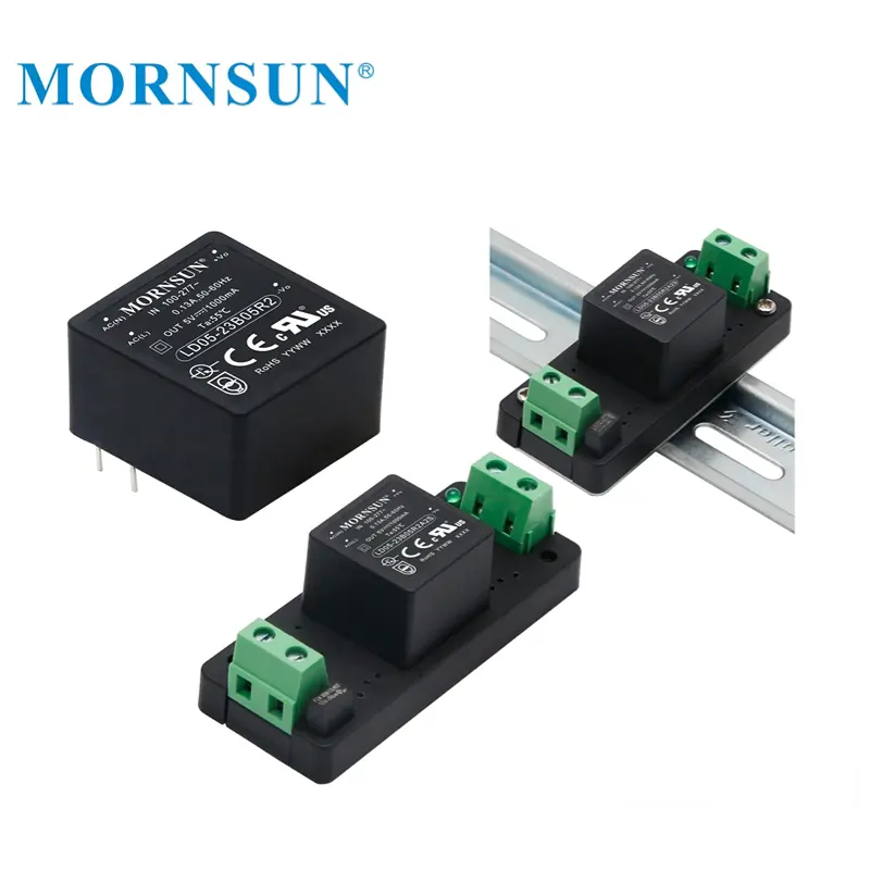 Mornsun Konverter AC DC 3.3V 5V 9V 12V 15V 24V 15W 20W DIP Mode Switching Modul Catu Daya