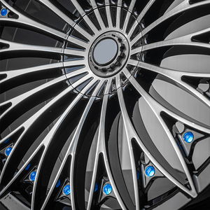 ล้อฟอร์จ 18" 19" 20" 21" 22" 5x100 5x105 5x108 5x110 5x112 5x114.3 5x120 สีดำเงาทั้งหมด พร้อมขอบขัดเงาสำหรับรถยนต์ - Product Image 4