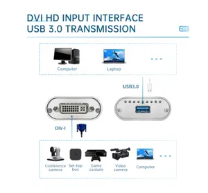 Endoscope Live Streaming 1080P OBS Vmix DVI HDMI USB3.0 VIDEO CAPTURE Recorder Grabber Card Box Adapter Dongle