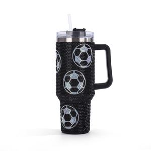 Customizable Glow in the Dark Bling 40oz Cow Print Bling Tumbler Vacuum Insulated Cow Print Rhinestone Tumbler with <b>Straw</b> - Product Image 1