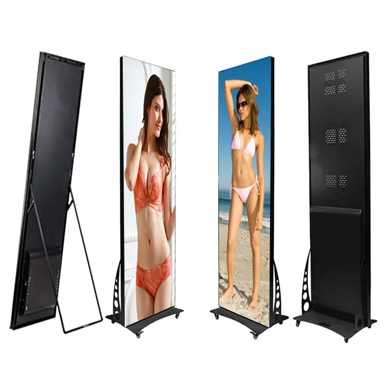 Wifi 4g Control Full Color P2 P 2.5 P3 Outdoor Indoor Floor Standing Mirror Digital Signage Folding Screen Led Poster Display