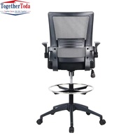 Chaise de bureau ergonomique moderne et confortable en tissu maillé, pivotante, réglable en hauteur, avec base chromée, pour usage commercial et populaire