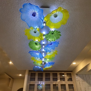 Lámpara de Techo Moderna de Lujo con Base <span class=keywords><strong>Rectangular</strong></span> de Acero Inoxidable y Cristal de Murano, con Luces <span class=keywords><strong>LED</strong></span>, para <span class=keywords><strong>Cocina</strong></span> y Uso Residencial - Product Image 4