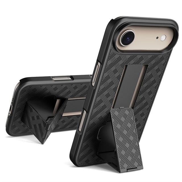 For iPhone 17 Air 2-in-1 Armored Phone Case for iPhone 17 Pro Max Bracket Rotating Back Clip Protective Cover 16 15 Cases
