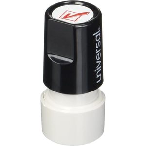 Sello de Mensaje Redondo Preentintado/Reentintable UNV10075, Sello de Chequeo Universal con Tinta Roja - Product Image 2