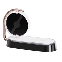 Pas cher Mini 3D holographique WIFI yeux nus 10w USB charge sans fil avec le tactile veilleuse bureau 3D hologramme led ventilateur