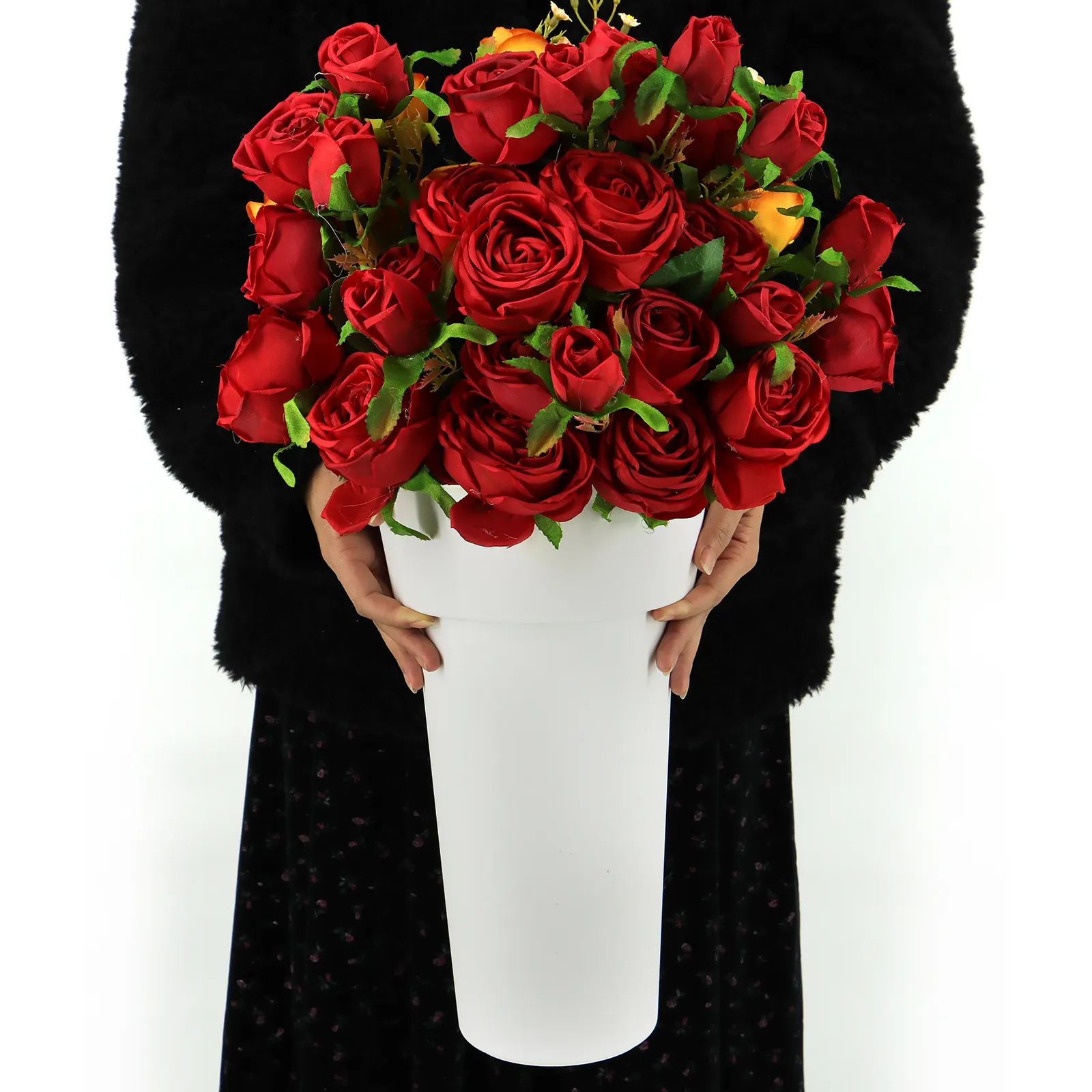 Best Selling Wake Up Plastic Bucket Deep Water Dry Flower Bucket pp Resin Material Flower Arranging Bucket for Shop Florist Use