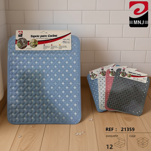 แผ่นรองพื้นครัว 100% PVC กันลื่น สีฟ้า 60x90 ซม. MNJ - Product Image 2