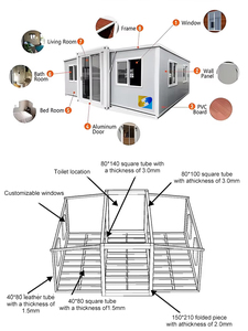 Contenedor Modular Expandible, Apartamento Prefabricado de 2 Dormitorios, Villa con Panel Sándwich, Resistente a Huracanes y Listo para Habitar - Product Image 6