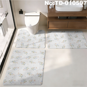 Ensemble de <span class=keywords><strong>tapis</strong></span> de bain fantaisie Forêt, vert olive, motif arbre, oiseau et étoile, 3 pièces, pour salles de bain de style campagnard inspiré de la nature - Product Image 6