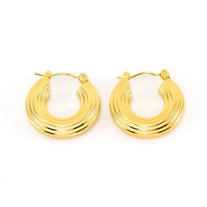 Zogxin Hoop Earrings 18K Gold Plated Geometric Design For Women Party Jewelry - Product Image 3