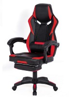 Chaise de jeu pivotante en cuir PU Boss avec repose-pieds rétractable, siège d'ordinateur ergonomique inclinable robuste