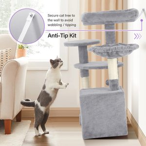 คอนโดแมว Petdom 33 นิ้ว แบบหลายชั้น พร้อมเสาข่วน ที่นอน ที่นั่ง และเปลญวน - Product Image 3