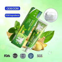 Dentifrice Blanchissant Personnalisé Sans Fluor au Gingembre et à la Menthe, 100g, pour Gencives Saignantes, Dents Sensibles et Douleurs Dentaires
