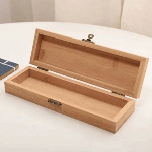 Caja de almacenamiento de madera para almohadillas de tinta, sellos, bolígrafos de escritorio, papelería, portátil, de color sólido, con capacidad para 7 unidades - Product Image 2