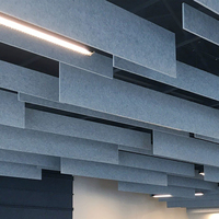 Panneaux acoustiques modernes à haute densité pour le contrôle du bruit au bureau, 100 % polyester recyclé, panneaux muraux isolants, plafond suspendu