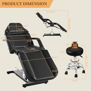 Échantillon gratuit de haute qualité moderne en cuir marron 3/4 moteur Facial Spa lit réglable électrique fauteuil cosmétique pour salon de beauté - Product Image 2