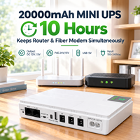 UPS Mini Baru 20000mAh 12V 2A untuk Router WiFi CCTV ONU Modem Optik 10 Jam, Output PoE DC, Catu Daya Cadangan, Baterai 18W 74Wh