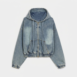 เสื้อฮู้ดเดนิมคุณภาพพรีเมียมสำหรับผู้ชายพร้อมกระเป๋าจิงโจ้ - Product Image 1