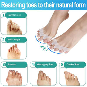 Séparateur d'orteils en silicone avec ajusteur, correcteur orthopédique en gel, protecteur pour les soins des pieds - Product Image 3