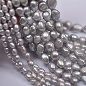 Cadena de Perlas Barrocas Verde Pavo Real de 40 cm, Perlas Sueltas de Agua Dulce de Arroz Negro de 3-4 mm, Material Natural - Product Image 2