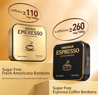 Bonbons au café sans sucre, haute teneur en caféine, saveur Americano Espresso, en boîte métallique portable pour le bureau et la conduite – Offre Spéciale