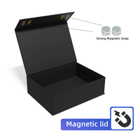 Carton recyclable avec logo personnalisé grande boîte pliable à aimant rigide boîtes d'emballage faites à la main pliable noir à fermeture magnétique