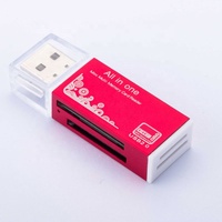 Lector de Tarjetas Cantell OEM ABS 2 en 1 USB 2.0 TF SD MS MMC Externo de Alta Velocidad de 480 Mbps para Uso en Automóviles