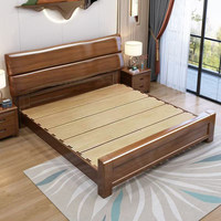 Meubles de chambre à coucher chinois modernes. Lit double en bois de 1,8 mètre pour adultes avec coffre de rangement.