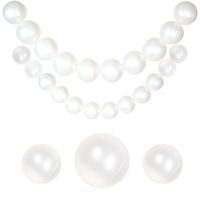 Chaîne de perles PE blanc ivoire 55 cm pour décoration de fond de mariage et fête d'anniversaire, lot en gros pour bricolage