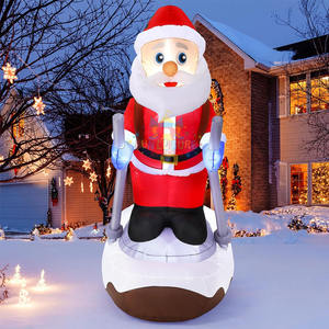 Décorations de jardin de Noël gonflables avec lumières LED, Père Noël sur <span class=keywords><strong>ski</strong></span> géant de 9,25 pieds pour la décoration des fêtes - Product Image 3