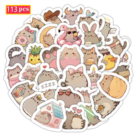 113 Pegatinas de Vinilo Impresas Personalizadas con Diseño de Gato Gordo, Resistentes al Agua, Ecológicas y Duraderas para Decoración del Hogar