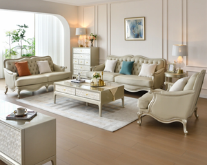 Sofá de Madera Maciza de Lujo Estilo Americano, Sofá de Cuero Simple para Sala de Estar, Villa o Apartamento, Muebles de Cuero de Alta Gama para el Hogar - Product Image 1