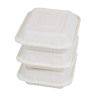 Canne à sucre à clapet maison compostable canne à sucre jetable conteneur alimentaire conteneur écologique Bagasse bol à clapet