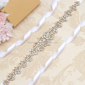 حزام كريستال فضي وذهبي وذهبي وردي RE5024 مزين بالألماس لفستان الزفاف - Product Image 3