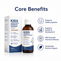 Fabricant de compléments alimentaires sur mesure, formule personnalisée, sirop nutritionnel pour enfants OEM ODM 100 ml avec L-Lysine, Zinc, Vitamines et Minéraux, marque privée