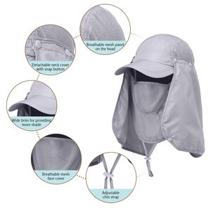 Sombrero de Pesca para Exteriores, de Secado Rápido, Transpirable, Impermeable, con Protección Solar UV, Orejeras y Cuello Extraíbles, Antimosquitos, para Hombres y Mujeres - Product Image 2