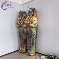 Modèle de pharaon égyptien gonflable géant en PVC personnalisé pour les fêtes et événements, ventilateur inclus