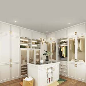 Armoires de style français haut de gamme, série crème blanche, luxe léger, dressing professionnel sur mesure, dressing walk-in - Product Image 4