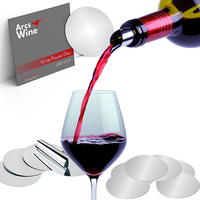 Disque verseur de vin avec insert de carte personnalisé, impression de logo, disques verseurs de vin argentés, anti-goutte, produit promotionnel à offrir