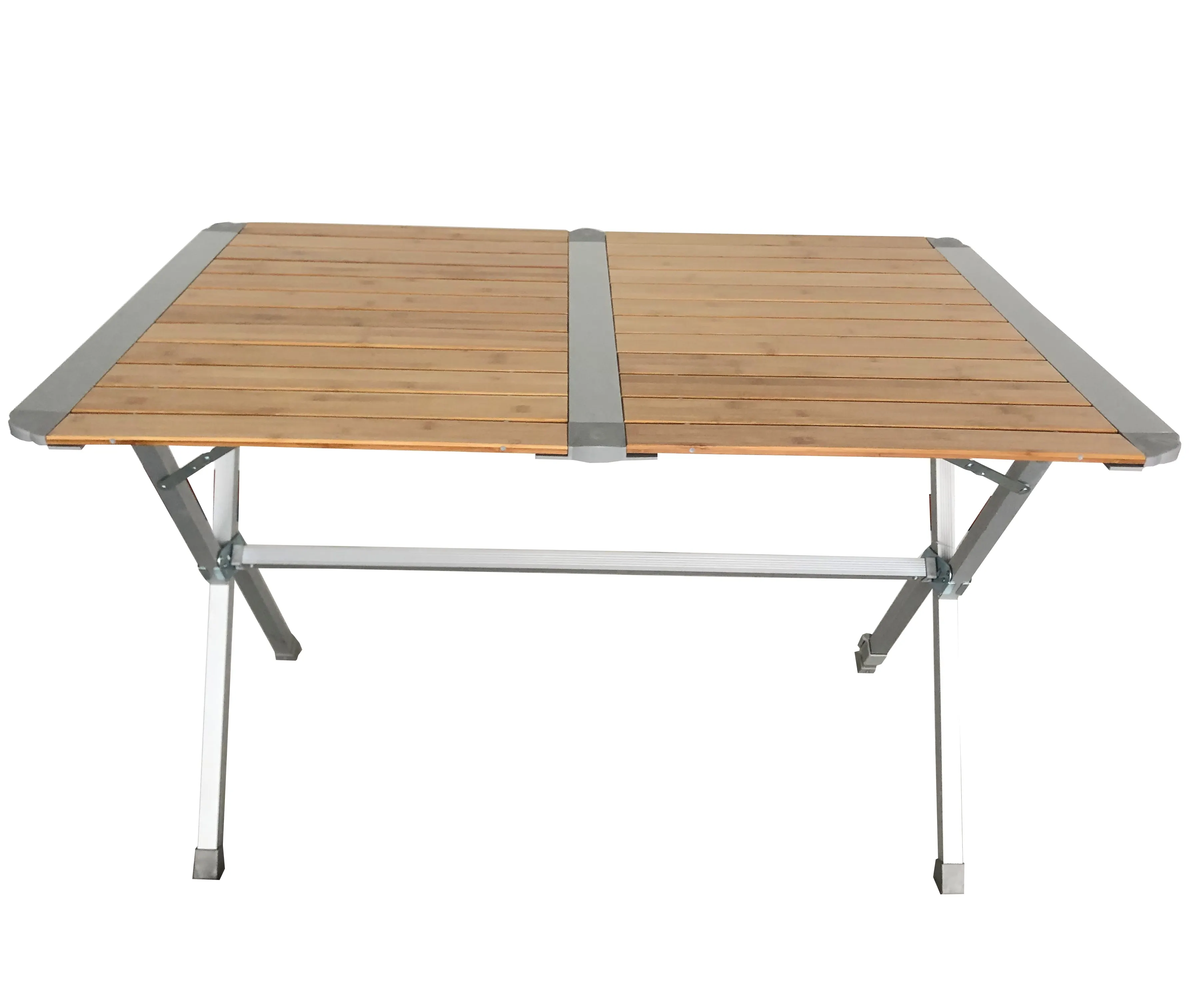 Table de pique-nique en bambou, cadre en aluminium, extérieur, Camping, légère, compact et facile à transporter, meuble de Camping