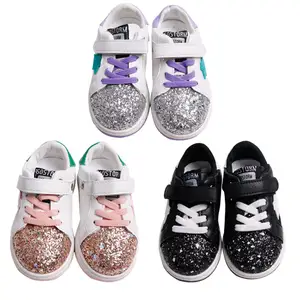 Designer Sequin Canvas Shoes Crib Baby Shoe Kids Boy and Girl Casual Sparkling Shoes Soft Lace Summer Light Fashion Footwears