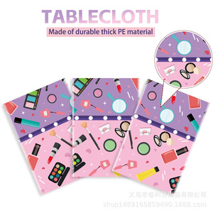 Makeup Themed <b>Tablecloth</b> 220x130cm <b>Rectangle</b> Digital Printing Valentine's Day Party Decorations Plastic Paper Material - Product Image 4