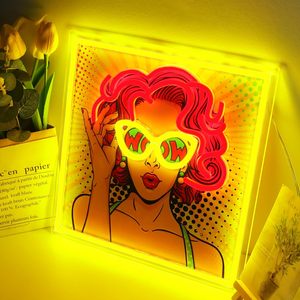 ไฟนีออน LED รูปผู้หญิงสุดเท่ ใช้พลังงานจาก USB ปรับความสว่างได้ ปรับแต่งได้ กันน้ำระดับ IPX3 ตกแต่งผนังบ้าน อาคาร บาร์ งานแต่งงาน ห้างสรรพสินค้า - Product Image 2