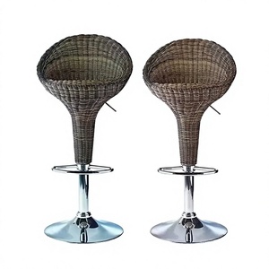 Tabouret de bar pivotant en rotin réglable en hauteur, idéal pour la maison et l'hôtellerie – Vente en gros à prix abordable - Product Image 2