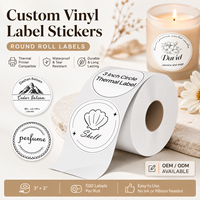 Autocollant d'emballage circulaire personnalisé pour marque de boulangerie, impression de logo, autocollant en vinyle auto-adhésif, imperméable, étiquette ronde pour sceller les aliments, rouleau d'autocollants