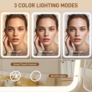 Modern Design Touch Control 1X 3X 5X Magnification Portable <b>LED</b> Personalized Single-Sided Silver Finish <b>Vanity</b> Mirror Lights - Product Image 3