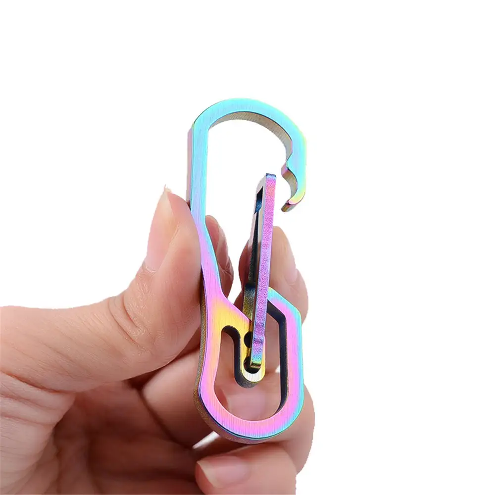 BST-TI Titanium Outdoor Keychain Carabiner Hook Clip Snap Ring Buckle
