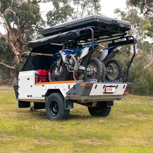 2023 Popular Australian Off-Road Camping Travel Toy Hauler Camper Trailer For Motorcycles